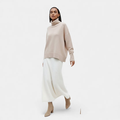 Morani | Women’s High‑Collar Heritage Knit Sweater