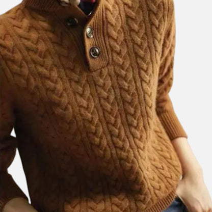 Morani | Women’s Twisted‑Stitch Heritage Knit Sweater