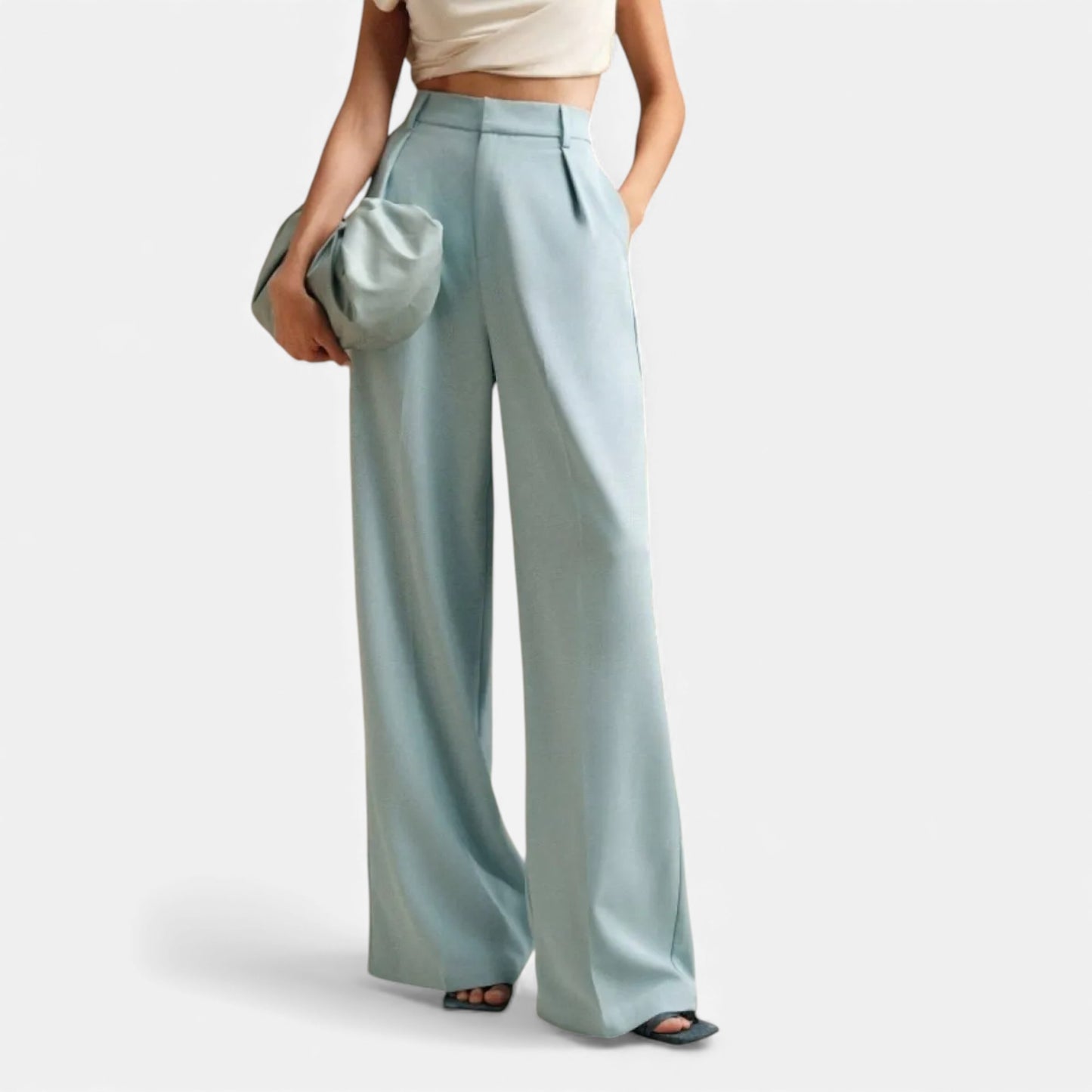 Morani | Women’s High-Rise Draped Wide-Leg Trousers