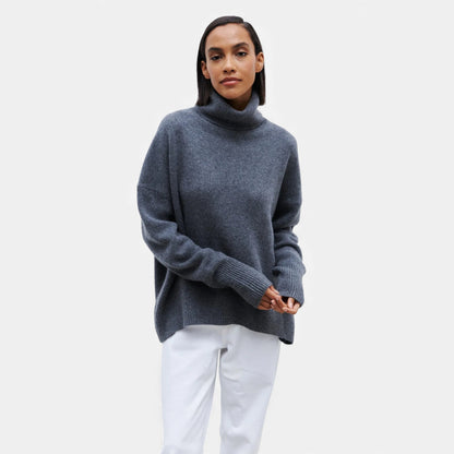 Morani | Women’s High‑Collar Heritage Knit Sweater