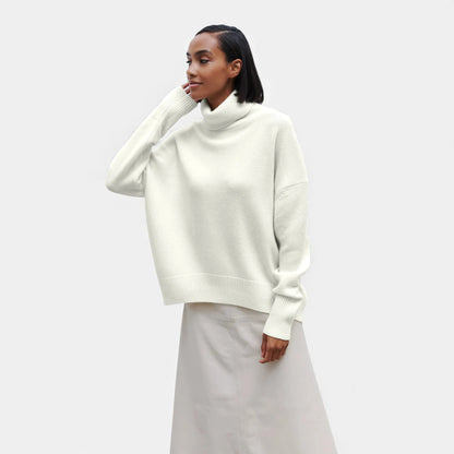 Morani | Women’s High‑Collar Heritage Knit Sweater