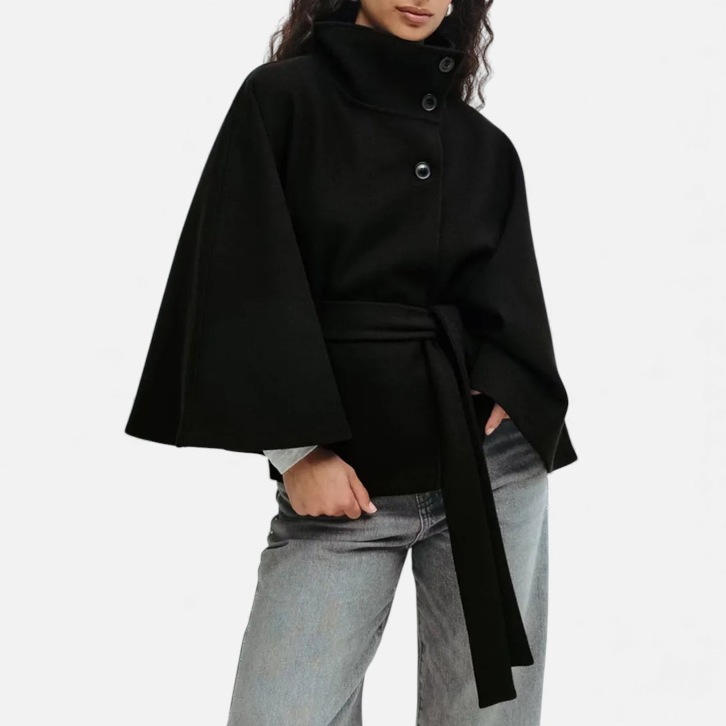 Morani | Women’s Batwing-Sleeve Wool-Touch Trench