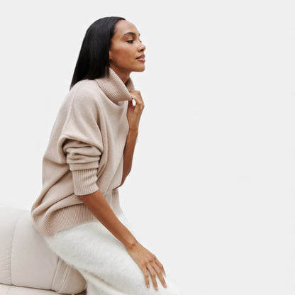 Morani | Women’s High‑Collar Heritage Knit Sweater