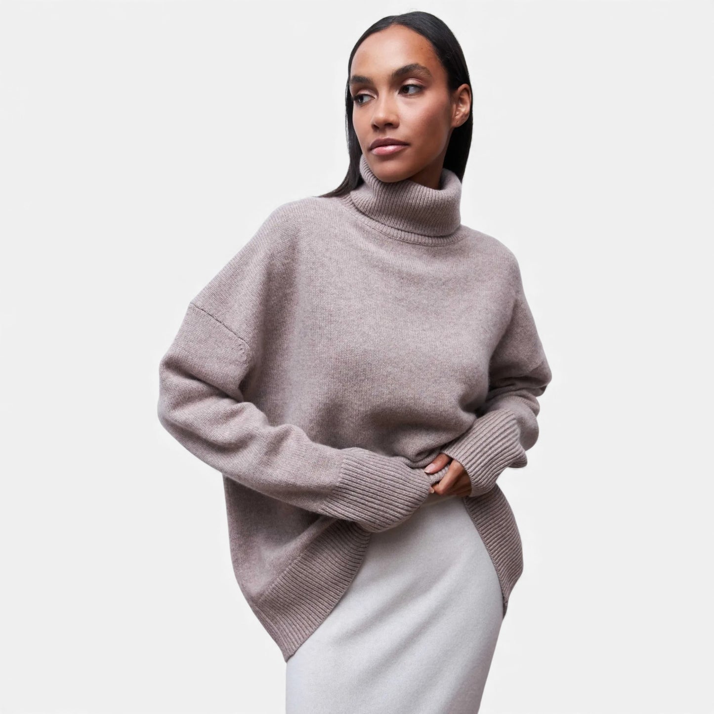 Morani | Women’s High‑Collar Heritage Knit Sweater