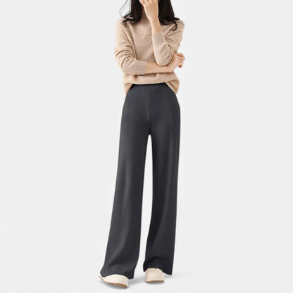 Morani | Women’s High-Waist Bouclé Knit Trousers